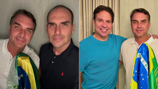Eduardo Bolsonaro e Alexandre Ramagem publicam fotos com Flávio nos EUA após saída do Brasil