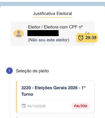 Site do TSE registra “falta” para eleitores que votaram; tribunal diz que status será atualizado
